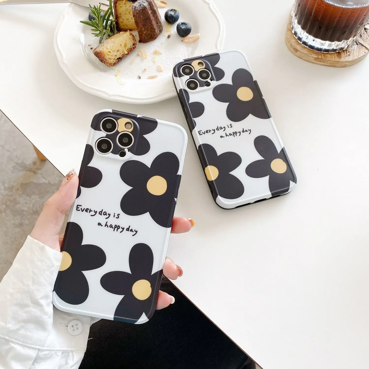 

Fashion Flower Phone Cases For iPhone 11 Pro X XS Max XR 12 Mini SE 2020 7 8 Plus Floral Full Protective Back Cover Funda