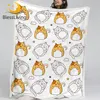 BlessLiving Cat Fleece Blanket Paw Print Sherpa Blanket Cartoon Animals Bedspread Cozy Mantas De Cama Yellow White Home Decor 1