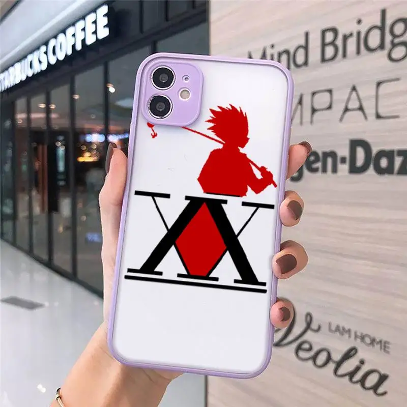 

Hunter X hunter Phone Case matte transparent Funda For purple iPhone 7 8 x xs xr 11 12 pro plus max mini Clear