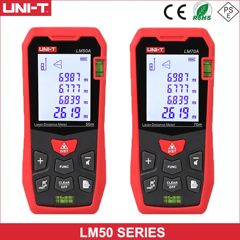 

UNI-T Laser Rangefinder LM50A LM70A LM100A LM120A Laser Distance Meter Digital Range Finder Tape Measure