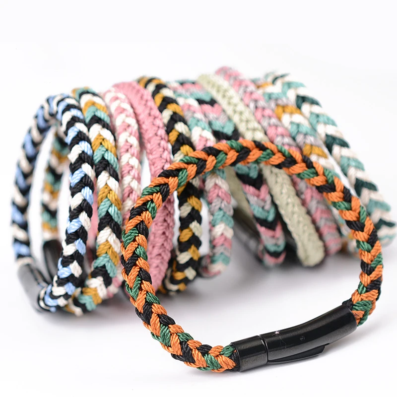 

BOEYCJR Colorful Outdoor Camping Bangles & Bracelets Fashion Jewelry Parachute Cord Braided Rope Bracelet for Men or Women