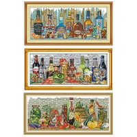 wine vegetables cartoon counted printed on the canvas 11ct 14ct diy kit cross stitch embroidery needlework sets home decor