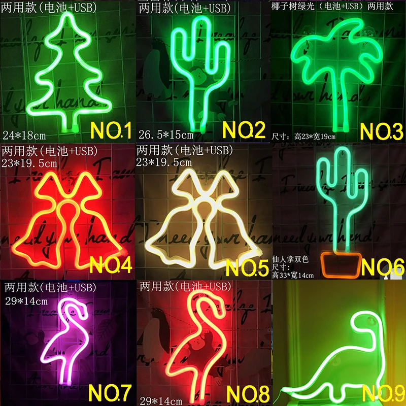 Светодиодный неоновый светильник &quotинопланетянин&quot &quotРадуга&quot &quotHello&quot