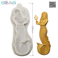 mermaid princess silicone mold resin kitchen baking tools diy cake chocolate candy fondant moulds dessert pastry decoration
