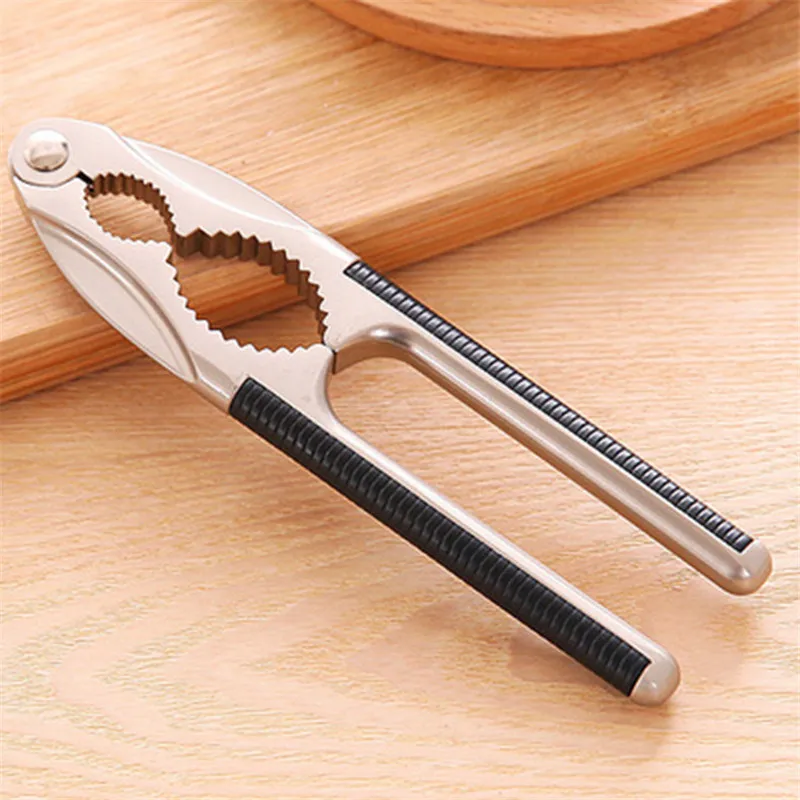 

1pc Practical Stainless Steel Nutcracker Sheller Walnut Cracker Plier Crusher
