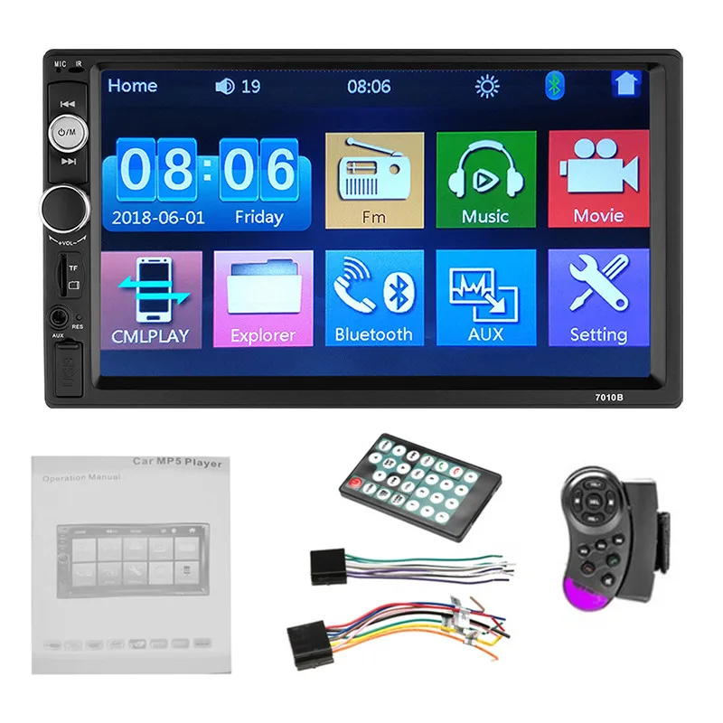 With Controls " мультимедийный плеер автомобильный радиоприемник с Bluetooth автомагнитола 2 din Автомобильный Радио сенсорный экран mp5 цифровой дисплей магнитола 2din автомобильный стерео аудио резервный монитор радио магнитафон - Цвет: With Controls