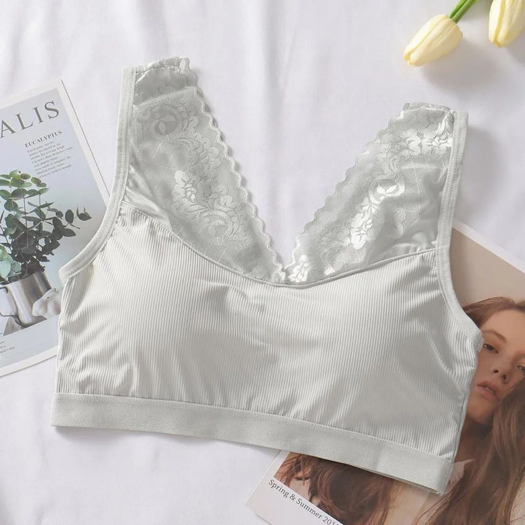 Повседневное женское кружевное нижнее белье бесшовный жилет бюстгальтер топы