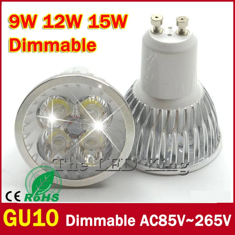 10 шт. супер яркий GU10 светодиодный лампы 220V 9 Вт 12 15 GU5.3 светильник MR16 12V COB