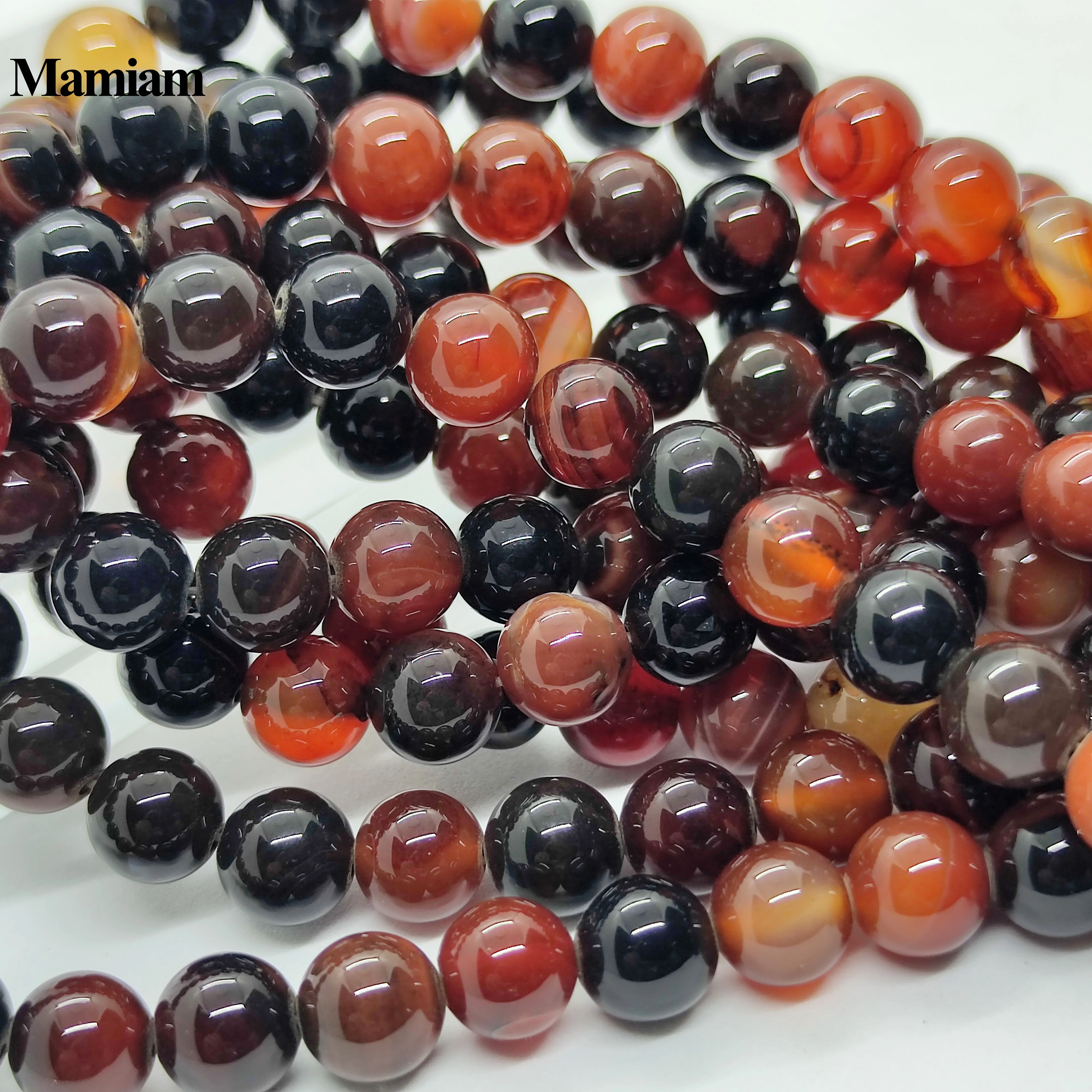 

Бусины из агата и оникса, 10 мм