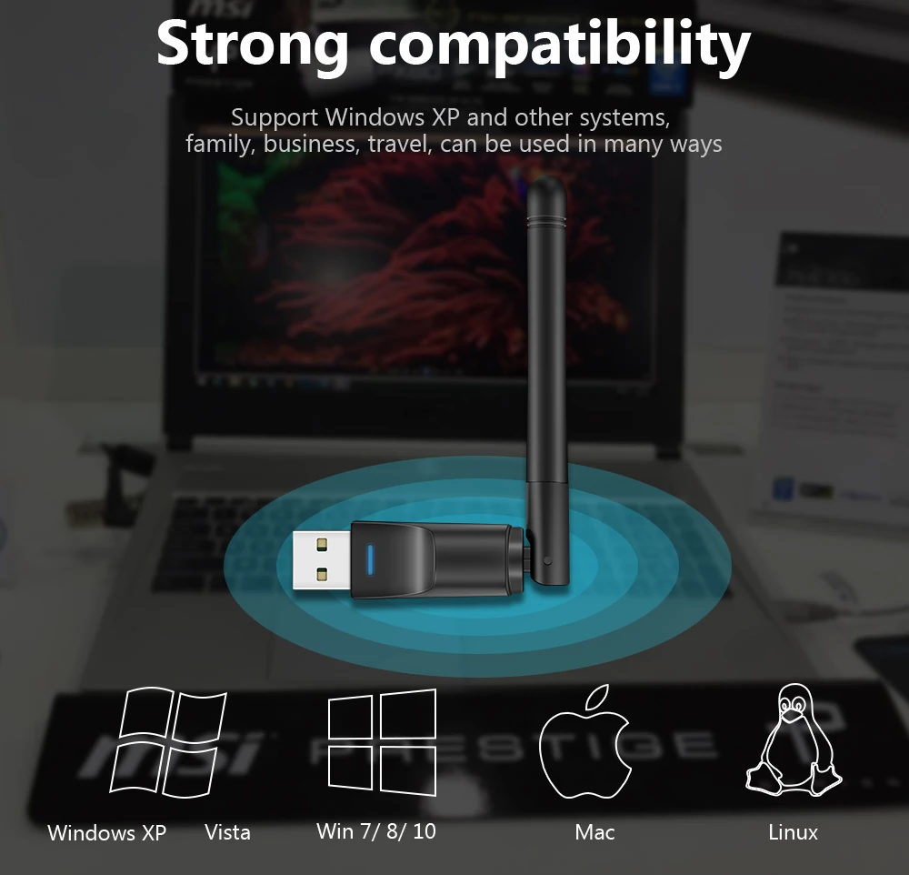 Wifi антенна USB 2,0 wifi адаптер wifi usb ethernet TECHKEY 150 Мбит wifi ключ 802,11 ngb enchufe wifi lan chromecast для ТВ