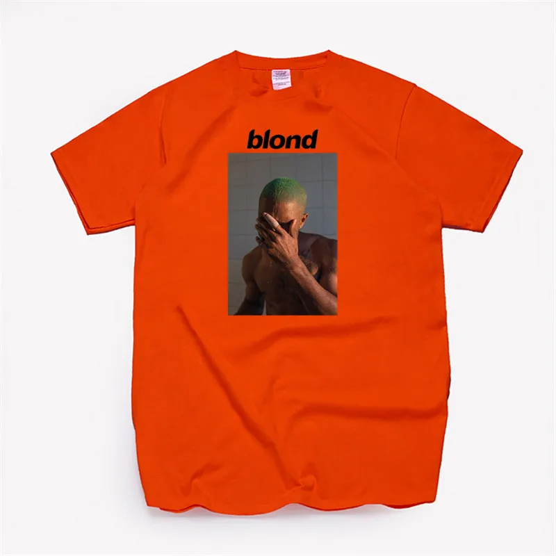 T99B-orange Мужская футболка Frank Ocean Blonde хип-хоп Rap, футболка унисекс, хлопок, футболка Homme Singer Harajuku, рубашка - Цвет: T99B-orange