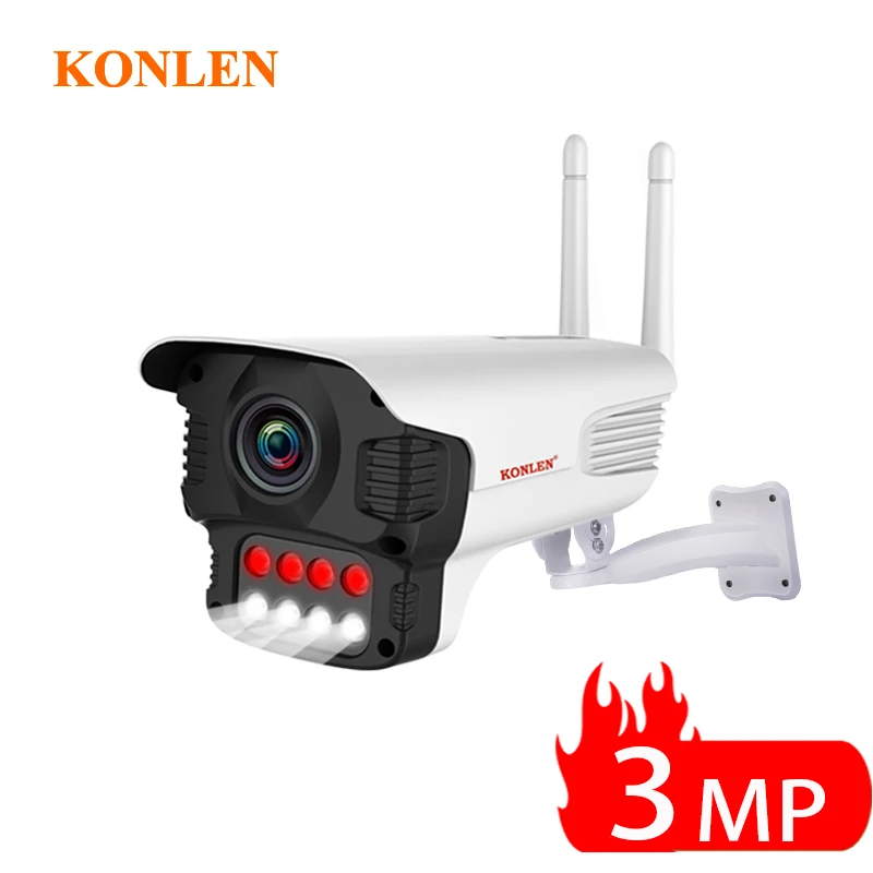 IP камера KONLEN 3 Мп с двойсветильник Wi Fi уличная Yoosee HD водонепроницаемая|Камеры