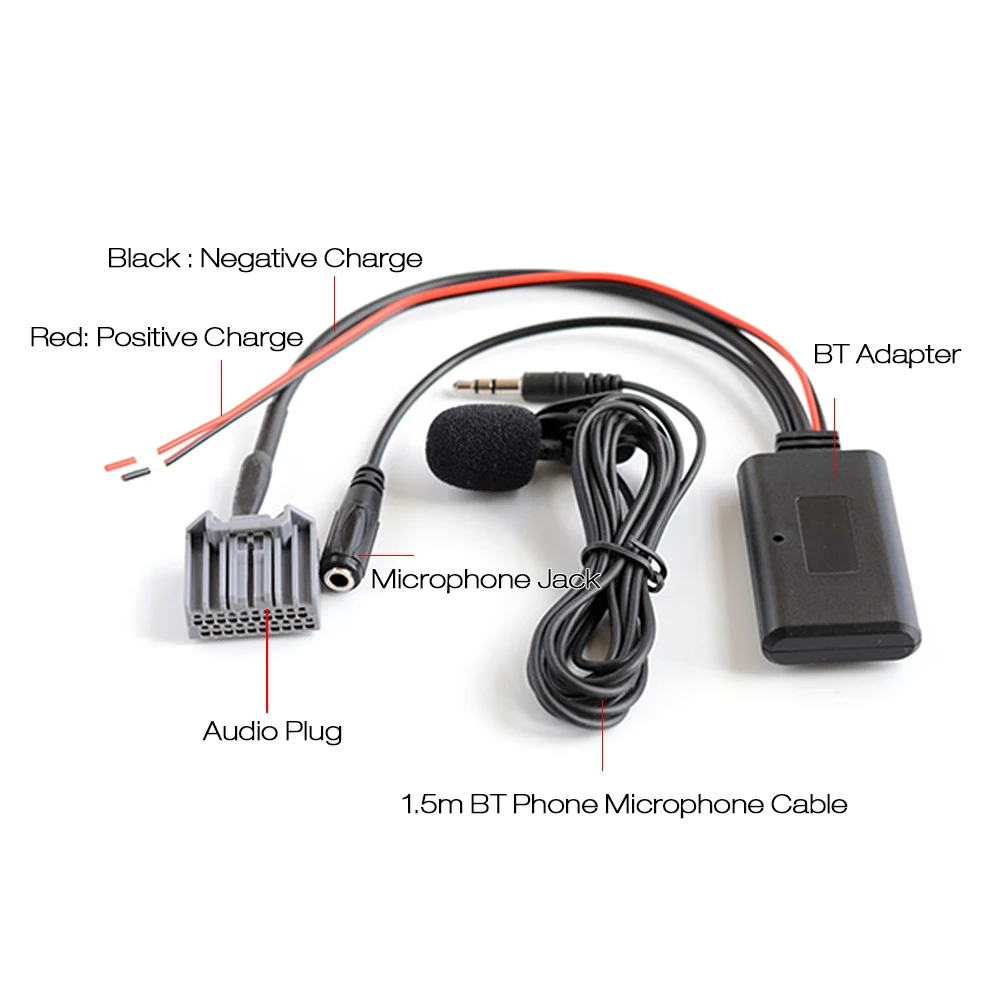 Автомобильный bluetooth модуль 12 В + AUX адаптер беспроводной Радио стерео кабель для