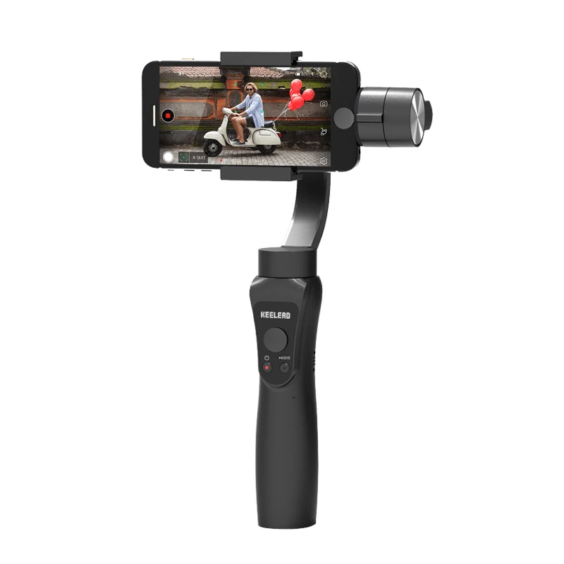 KEELEAD 3-осевой ручной шарнирный стабилизатор для камеры GoPro w/фокус Pull& Zoom для iPhone Xs Max Xr X 8 плюс 7 6 Plus SE samsung экшн Камера - Цвет: Standard