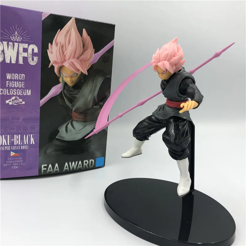 Dragon Ball Z черный Гоку Роза Супер Saiyan серп Бог войны Ver. ПВХ фигурка DBZ Gogeta розовые волосы модель игрушки 18 см