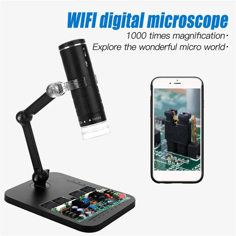 

HD1080P 1000X WiFi Digital Microscope Electronic Magnifier Camera USB Microscope Endoscope Camera for Android/ IOS Smartphone