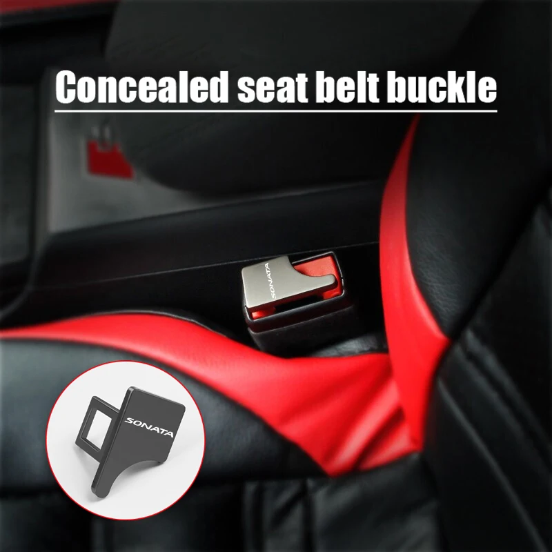 

For Hyundai Sonata 2021 2017 1PC Hidden Zinc alloy Car safety seat belt buckle clip Car Accessories