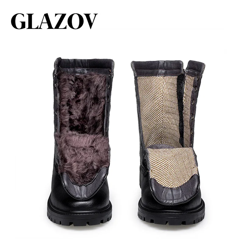 Мужские зимние ботинки GLAZOV теплые плюшевые больших размеров 36 48 мужские с острым
