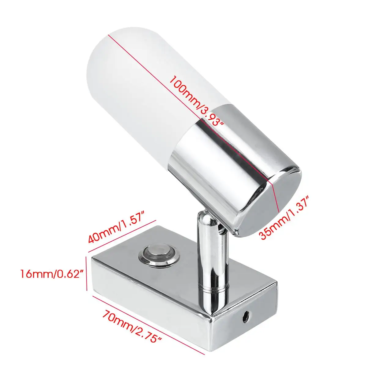 

12V Dimming Touch Control LED Reading Spot Light Swivel Bedside Wall Lamp For RV Boat Caravan Motorhome