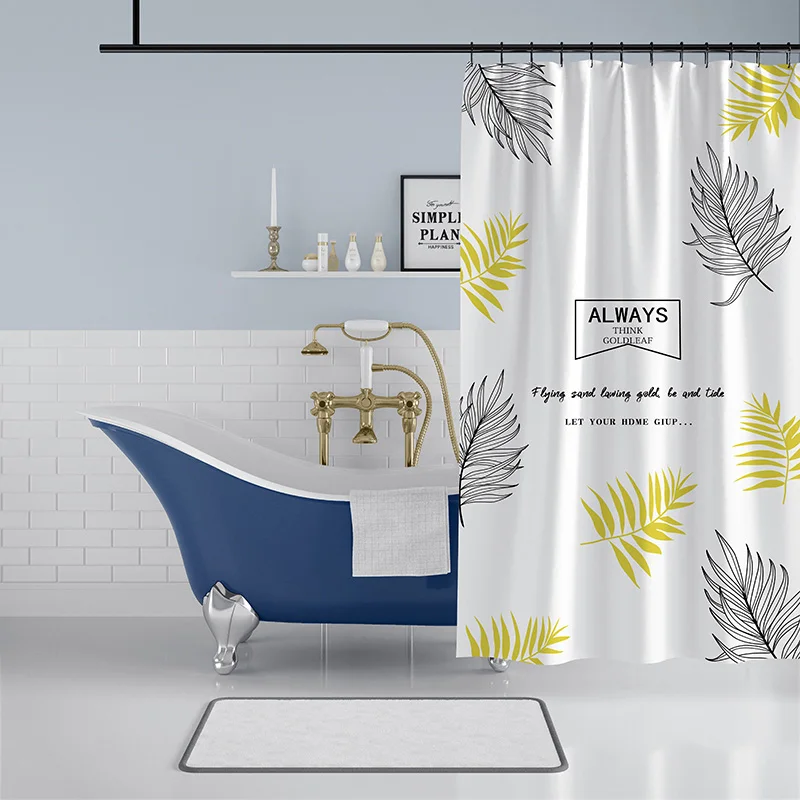 Листья занавески для душа Ванная комната полиэстер ткань водонепроницаемый