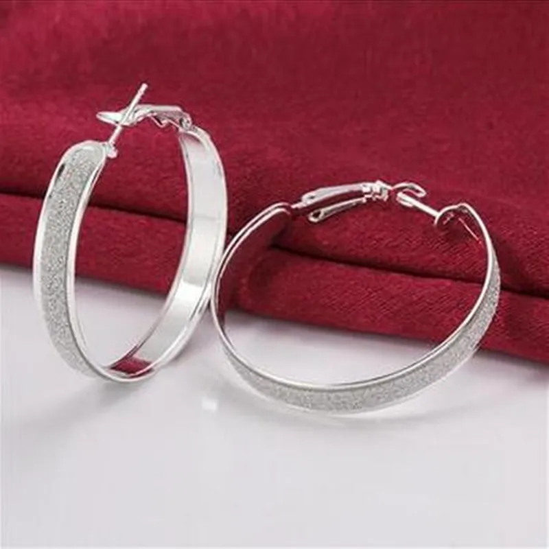 Серьги кольца женские из серебра 925 пробы Eh089|earrings fashion|silver 925exaggerated earrings |
