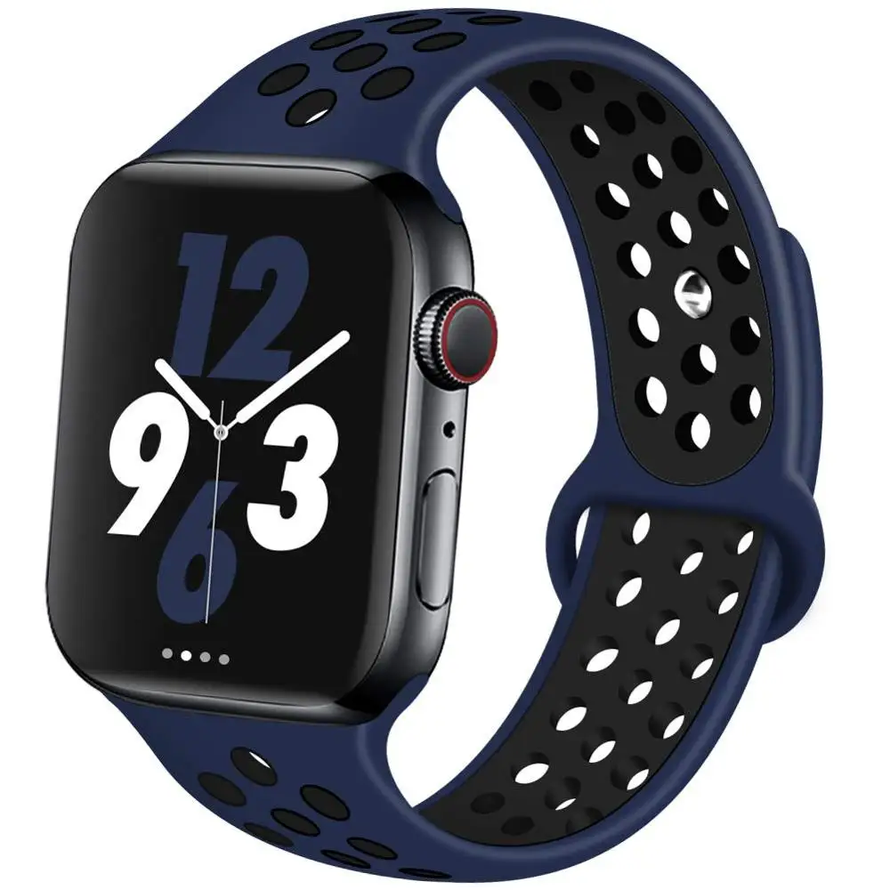 10 Ремешок для наручных часов Apple Watch 4 3/2/1 30 color38MM 40 мм Силиконовые из дышащего материала для наручных часов iWatch, сменный ремешок Спортивная петля серии 4 42 мм 44 мм - Цвет ремешка: 10