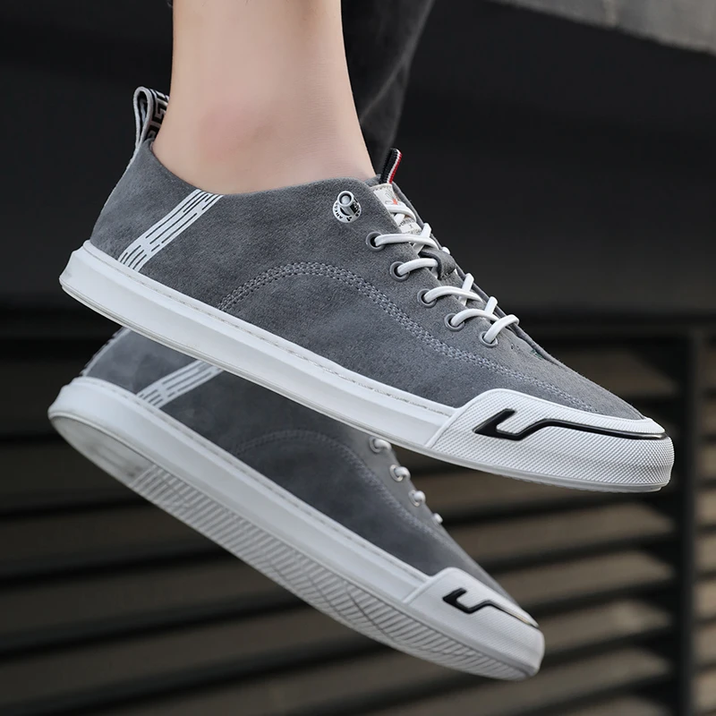 

Spring Autumn Casual Shoes Men Genuine Leather Male Casual Sneakers Designer Flats Shoes For Mens Black Gray Mens Walking Shoe