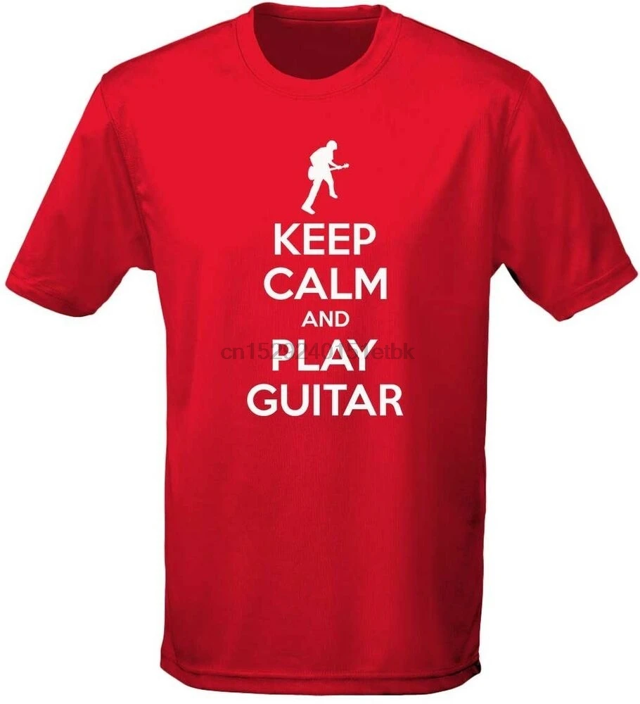 С надписью Keep Calm And Play гитары Мужская футболка 10 цветов (S 3XL) swagwear|Мужские футболки|