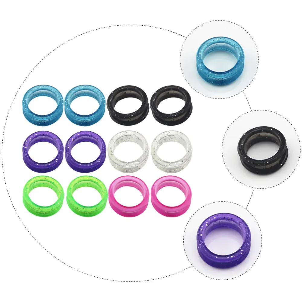 

12PCS Hair Scissor Finger Ring Pet Scissor Colored Silicone Finger Ring