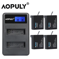 aopuly 4pcs 1680mah gopro hero 4 battery replacement led usb charger for gopro hero4 gopro ahdbt 401 action camera bateria