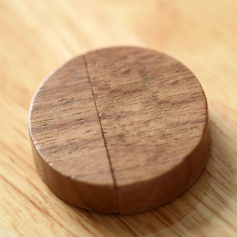 JATSER USB флеш-накопитель на заказ DIY логотип Деревянный кленовый орех круглый корпус USB 2,0 4 GB/64 GB флеш-накопитель - Цвет: walnut