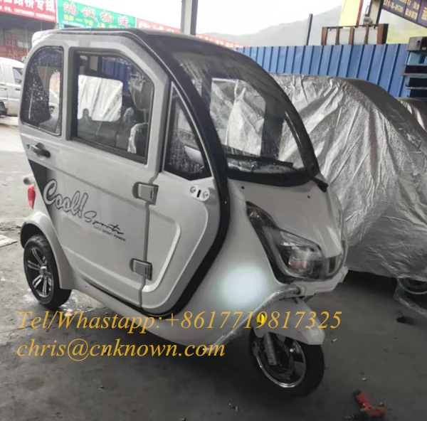 Billig 60V Geschlossene Elektrische Dreirad Für Erwachsene 3 Sitze Familie Fahrzeug Mobilität Roller Mini Auto Transport Fahrzeug Tuk Tuk Warenkorb