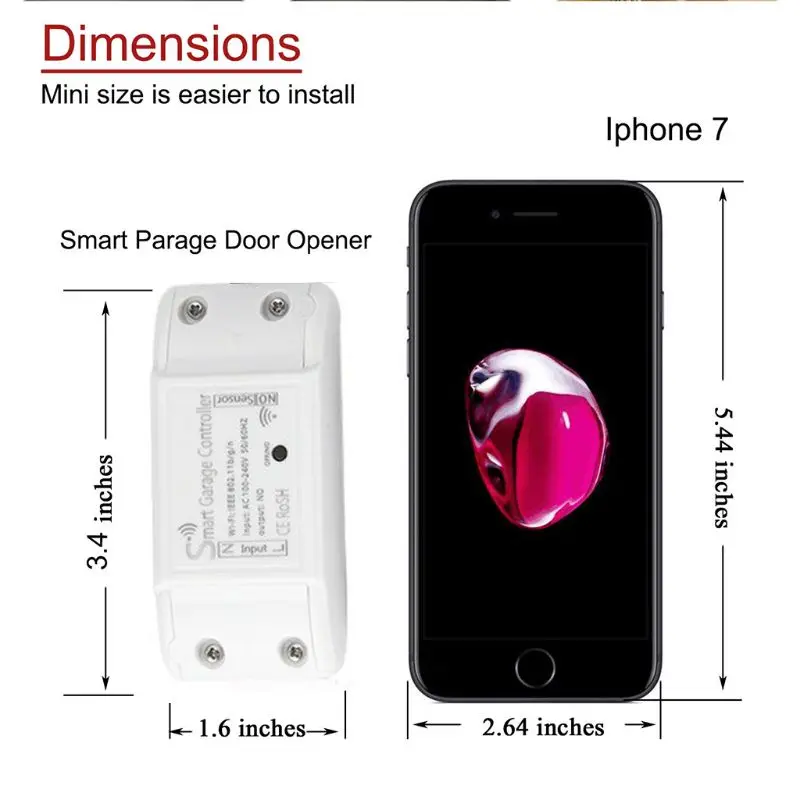 

1Set Smart WiFi Garage Door Opener Smart Life APP Control Remote Controller for Amazon Alexa for Google Assistant Enabled Device