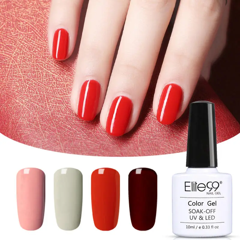 

Elite99 4PCS Color Gel Polish Soak Off UV LED Nail Varnish Primer Gel Polish Salon Manicure Base Matte Top Coat 10ML