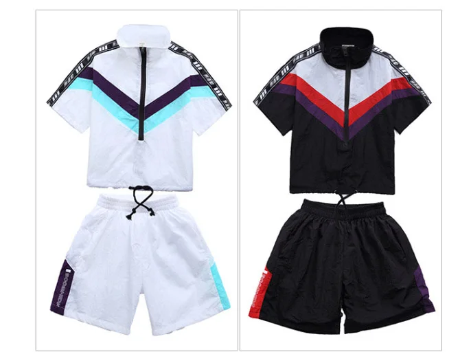 Свободные рубашки и шорты для мальчиков девочек костюм в стиле хип-хоп летняя