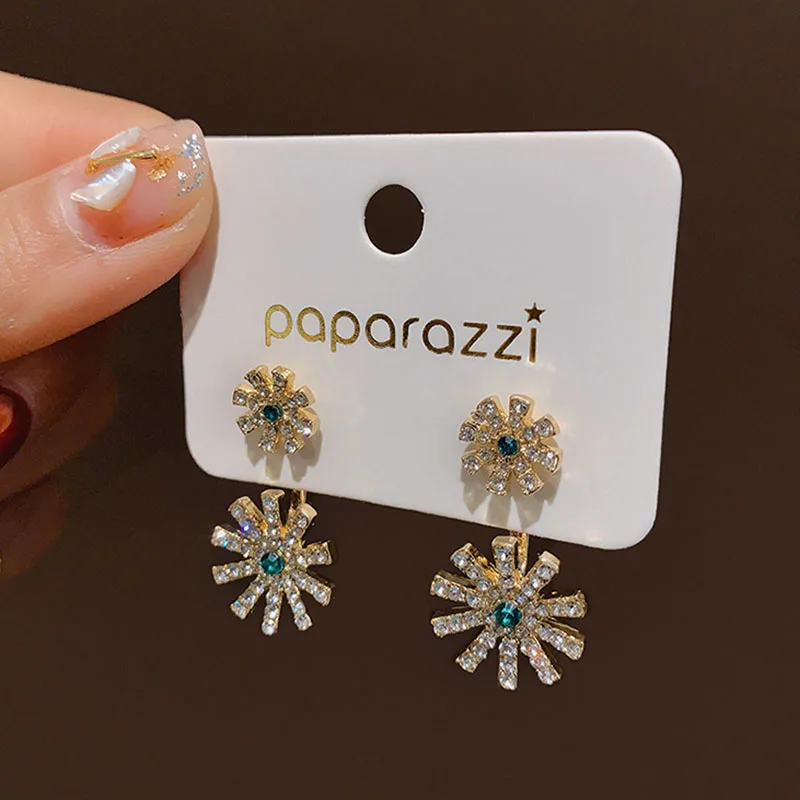 Изысканные элегантные Висячие серьги гвоздики со снежинками новые