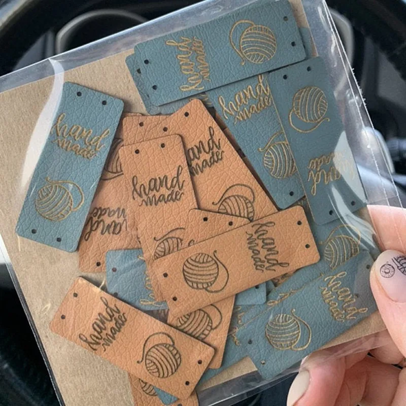 

Customize Center fold faux leather labels,Fake leather tags,Knitting Tag Personalized Handmade Branded Tags,colors,washable tags