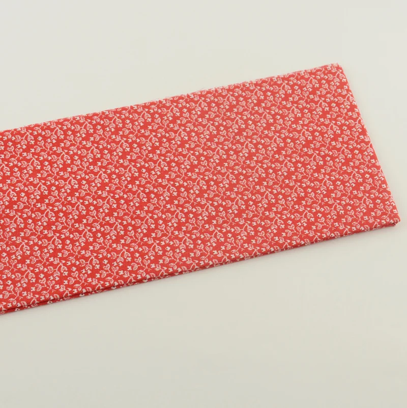 Букшевый принт с красным цветком 100% хлопок простая ткань лоскутное домашнее