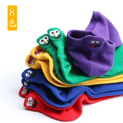 Женские носки с вышивкой модные хлопковые по щиколотку необычной летние