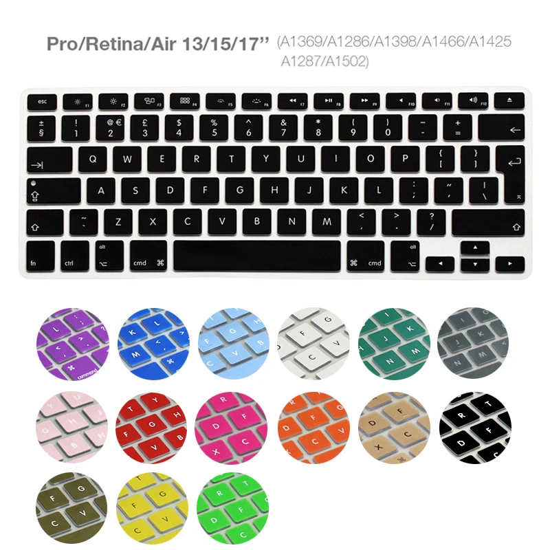 Ультратонкий чехол для клавиатуры MacBook Air Pro Retina 13 15 17 дюймов A1466 A1502 A1398 A1286