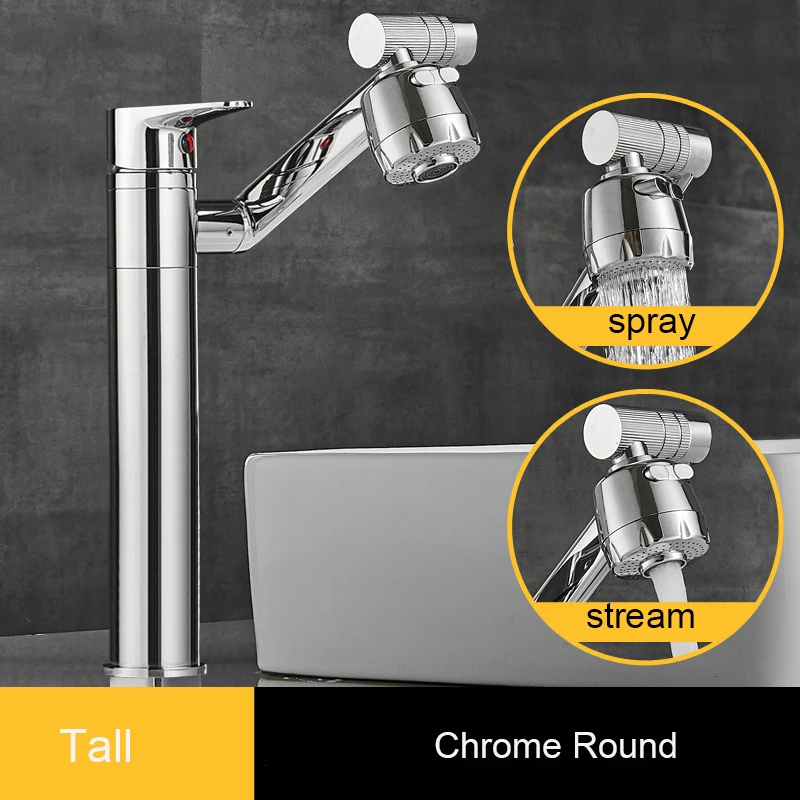 

Смеситель для раковины JIEFADZ 360° черный