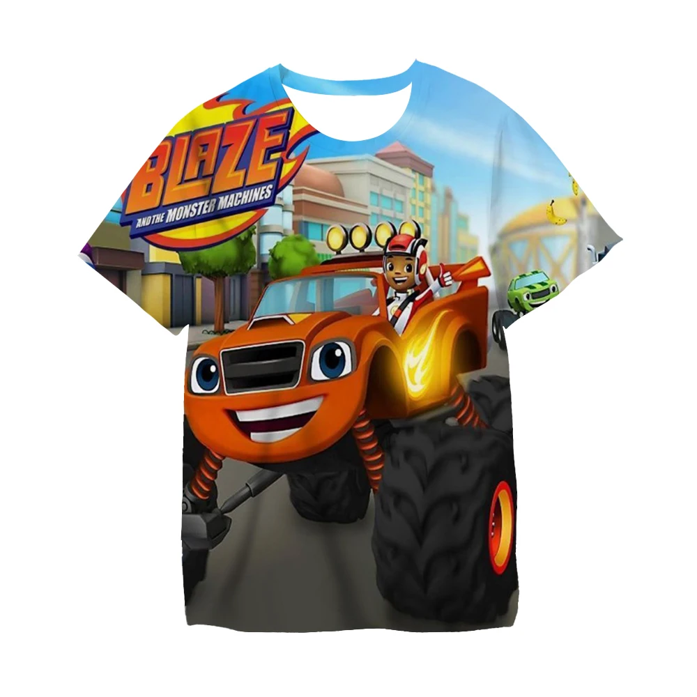 Детская футболка с 3D рисунком Blaze And The Monster Machine летняя одежда для видеоигр