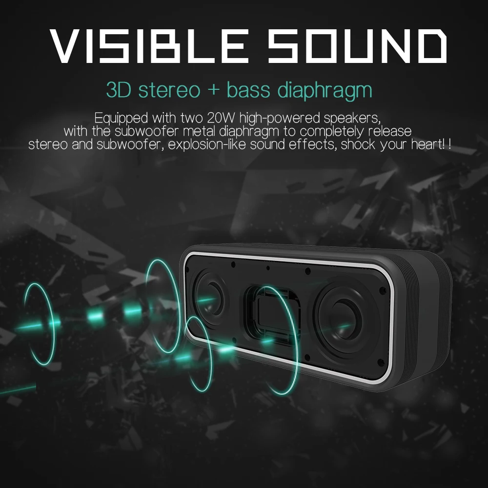 Мощная портативная Bluetooth-колонка сабвуфер водонепроницаемый музыкальный центр с