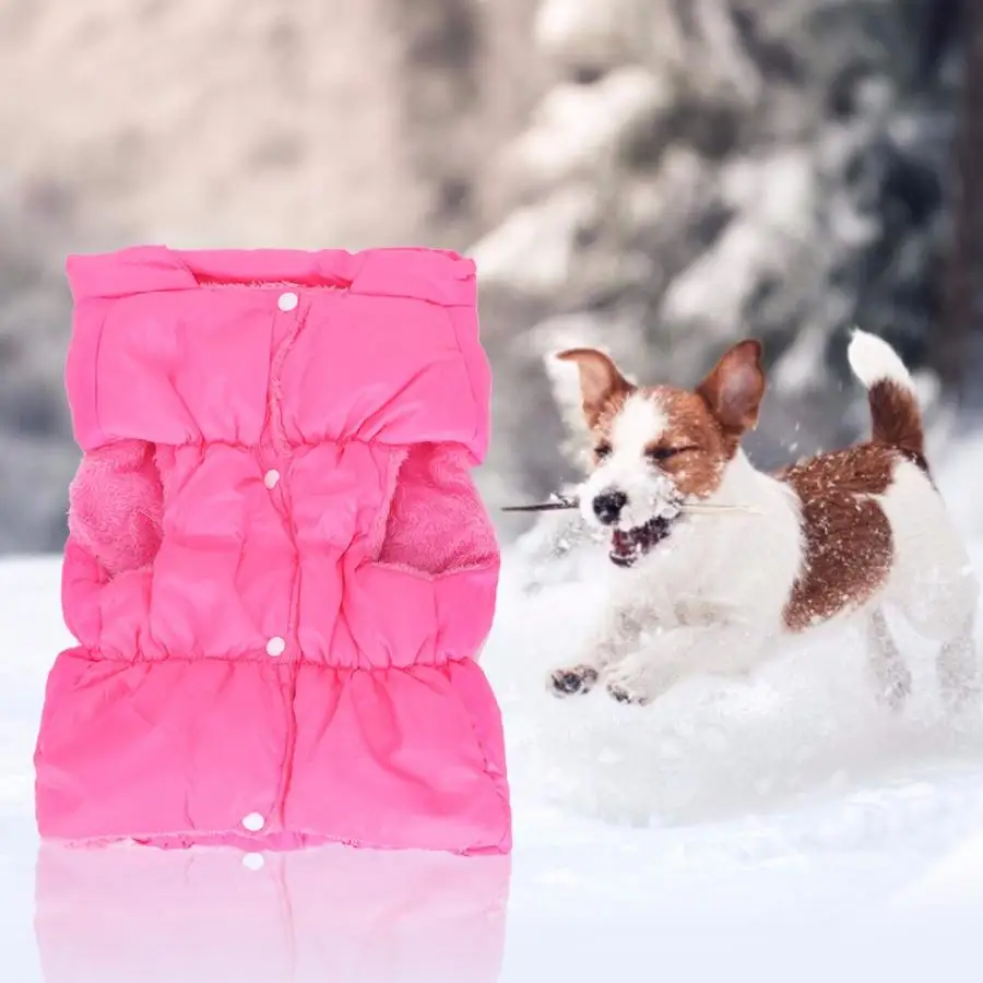 Одежда из хлопка для домашних животных пальто собак куртки полиэстера розовая