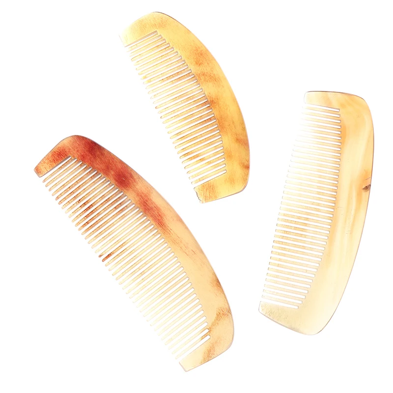 

5 Sizes Hairdressing Comb For Hair Natural Amber Ox Horn Hair Comb No Static Health Care Brush