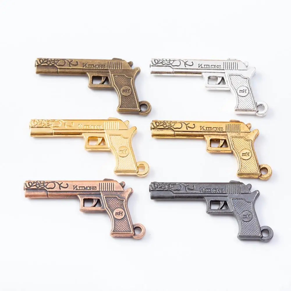 20 шт. 26*52 мм античный серебряный цвет бронза черный Револьвер пистолет Подвеска