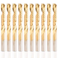 10 pack cnc router bits spiral router bit set titanium coated end mill 18 shank single 1 flute milling cutter engraving