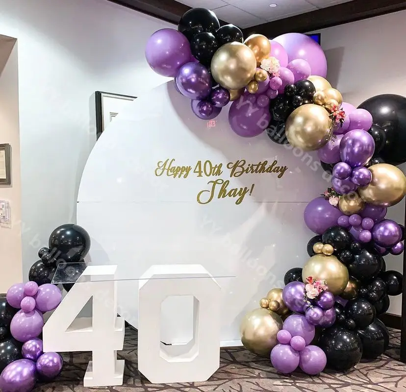 

Latex 1 Chrome Purple Gold DIY s Garland Black Maca Purple For Birthday Baby Shower Wedding Party Decoration