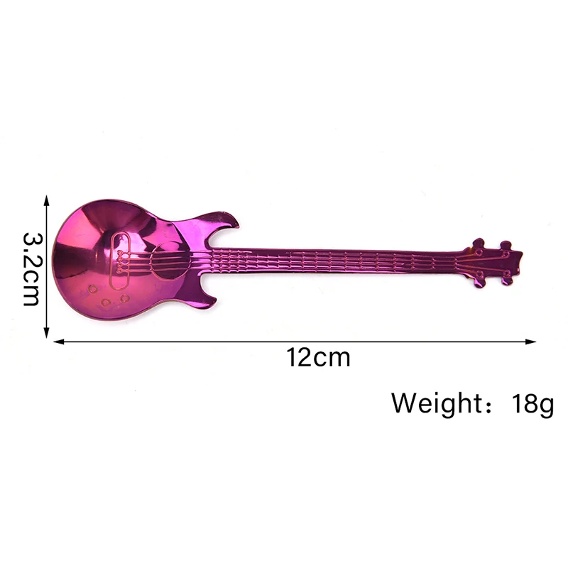 

7pcs Guitar Coffee Spoon Set Stainless Steel Dessert Ice Cream Spoon Tea Spoon Coffee Accessories Flatware Drinking Tools