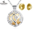 Урна EUDORA для кремации 14 мм, медальон в виде цветочной клетки, на память, кулон-капсула полый шар, сделай сам, ожерелье, ювелирное изделие k307n14